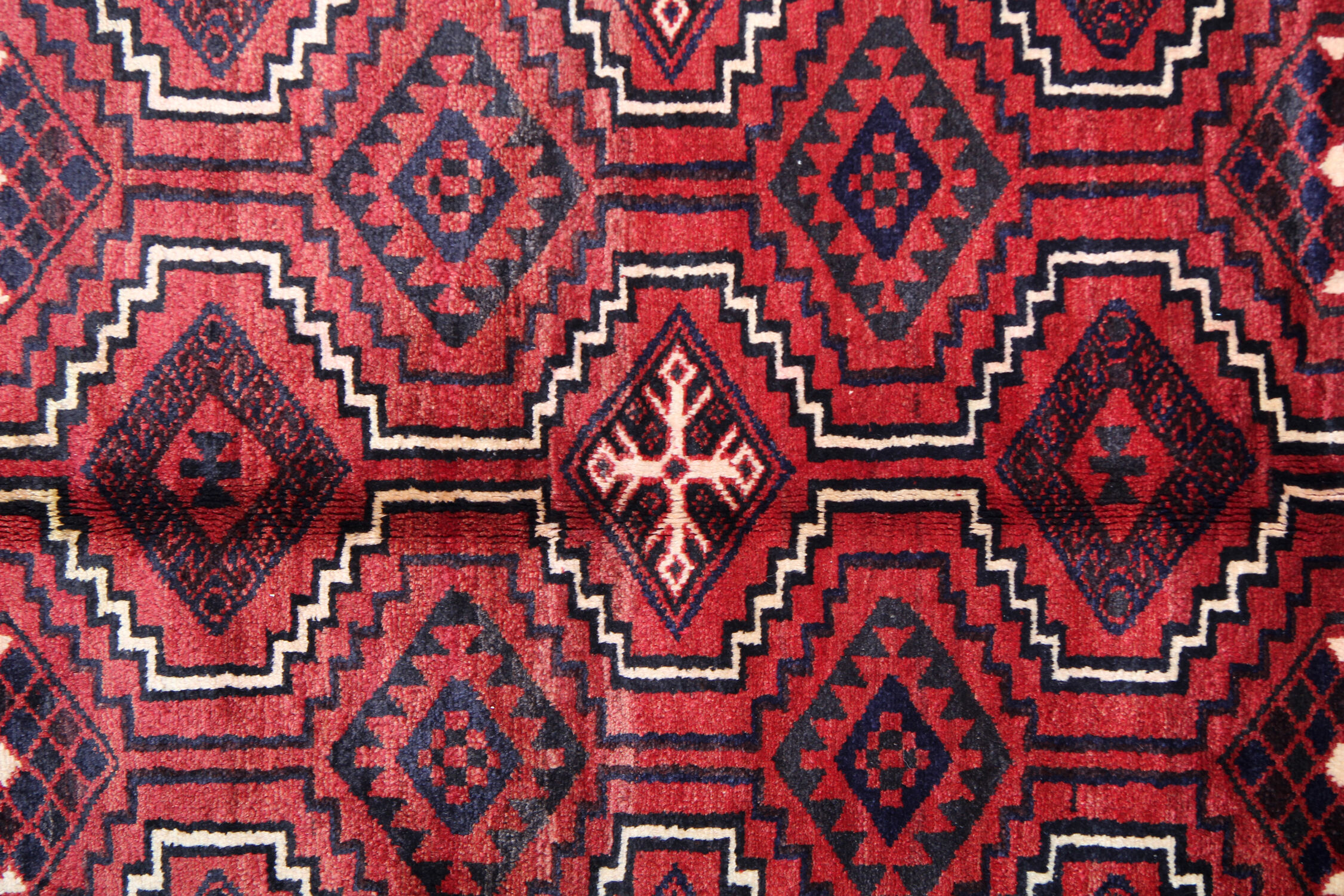 Red Wool Tribal Area Rug Hand made Oriental Wool Carpet- 171x247cm