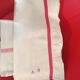 4 Linen tea towels. Red stripe.
