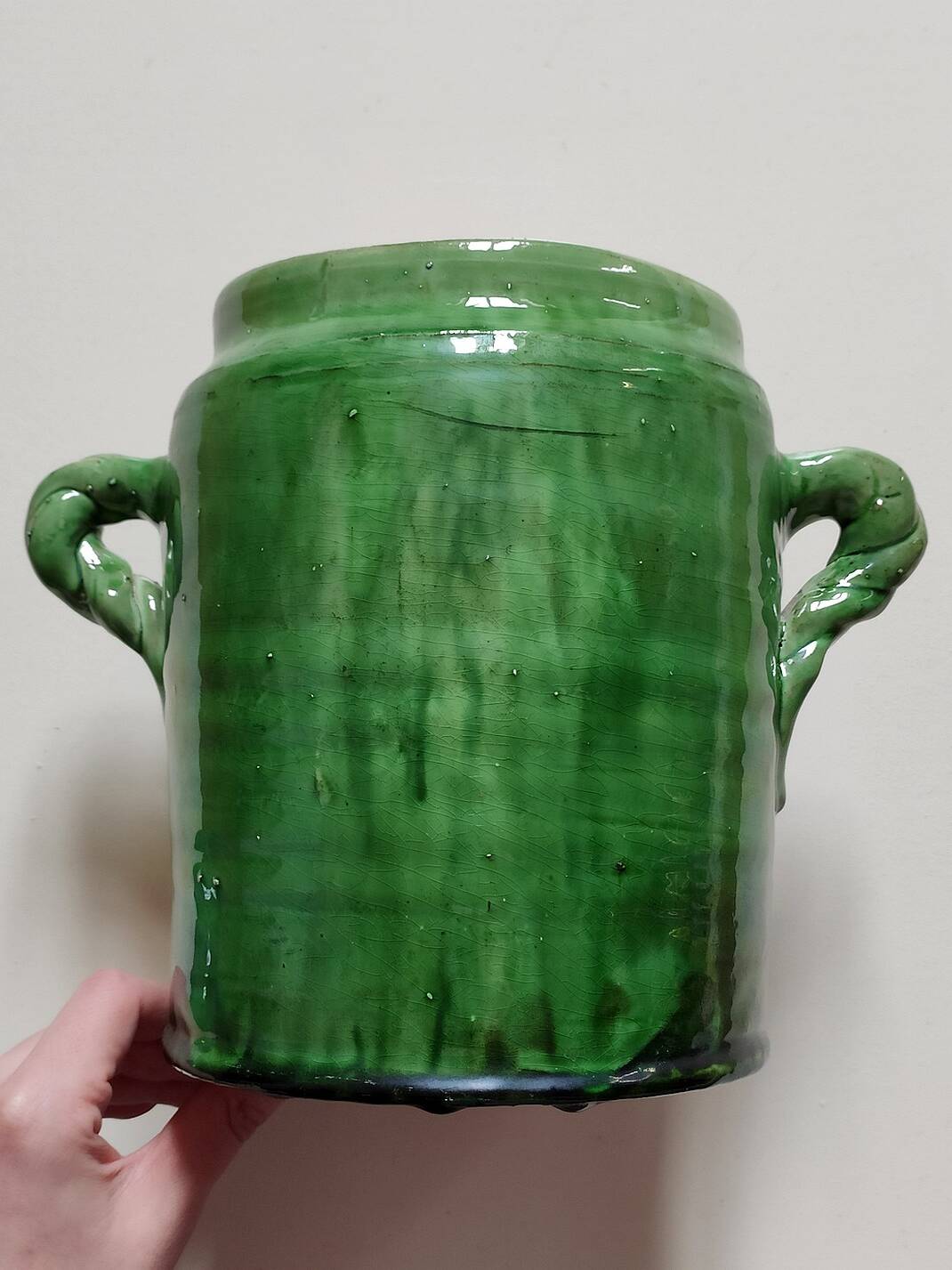 Large glazed ceramic pot