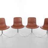 Set of 4 Scandinavian chairs model PK9 original edition K. Christiansen