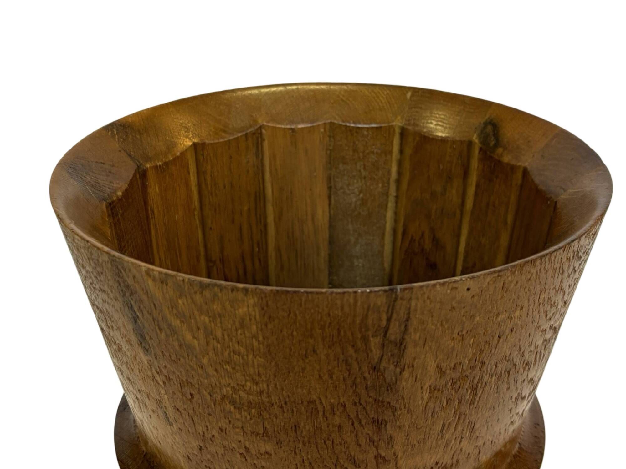 Vintage umbrella holder wooden basket storage 1960 minimalist design