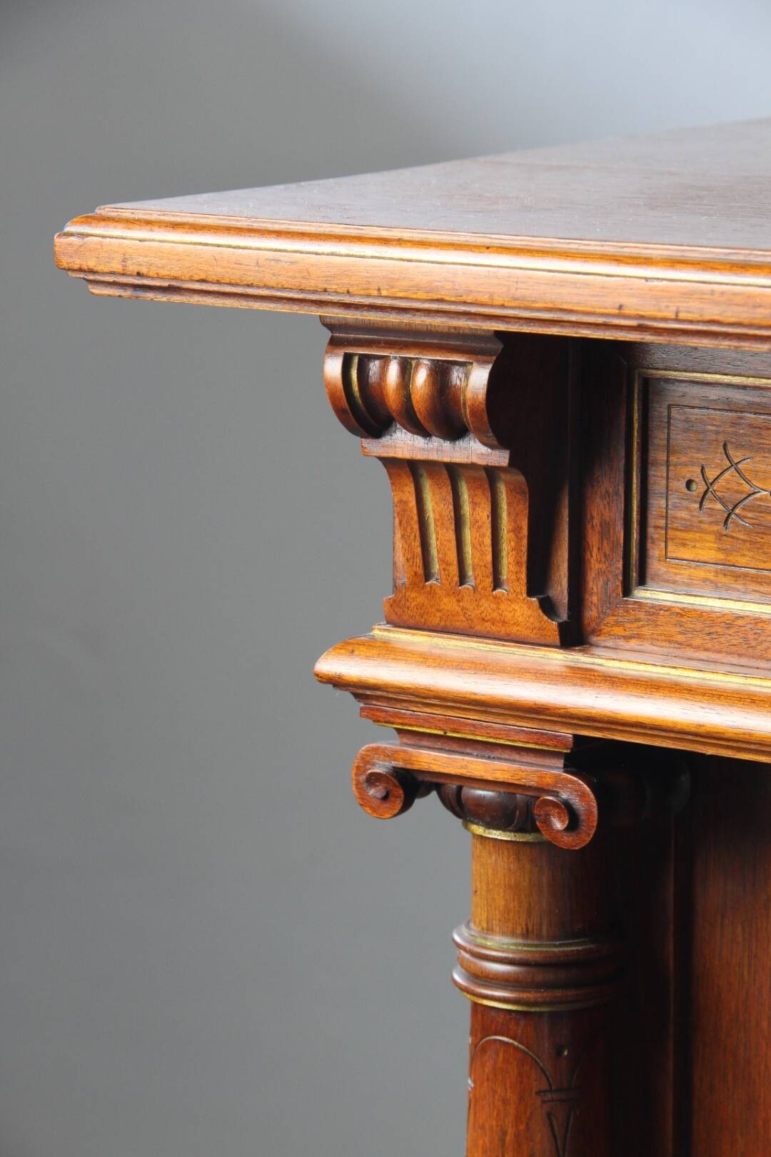 Vintage Antique Danish Solid mahogany Wood Cabinet, 1890s