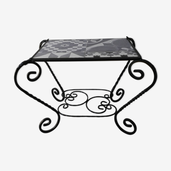 Wrought iron coffee table from the 1950s
