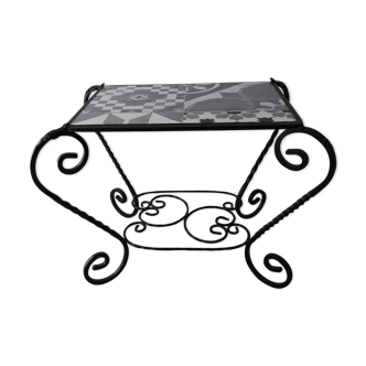 Wrought iron coffee table from the 1950s