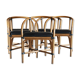 Lot de 4 fauteuils en rotin simili cuir