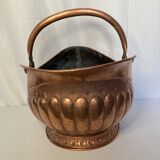 19th century copper and brass coal bucket