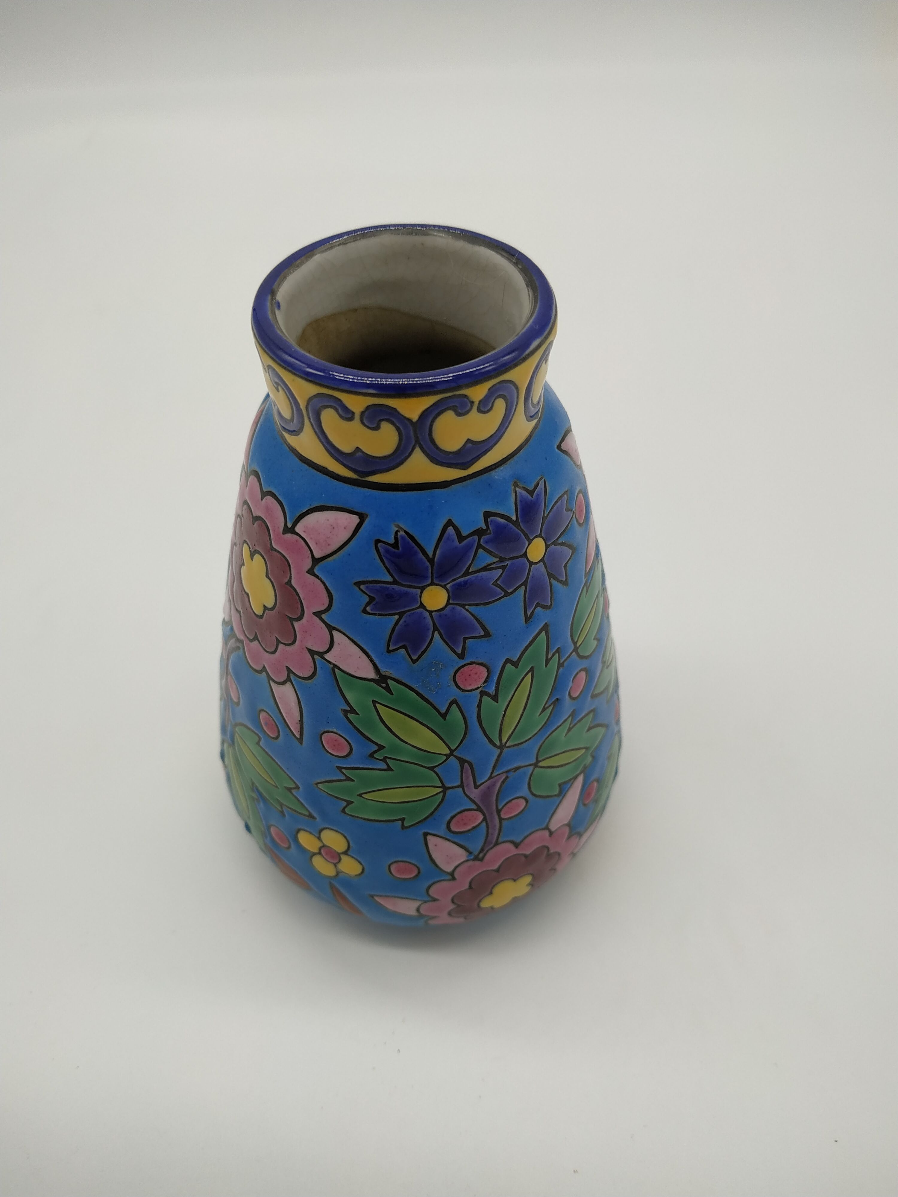 Vase in enamels of the Louvière