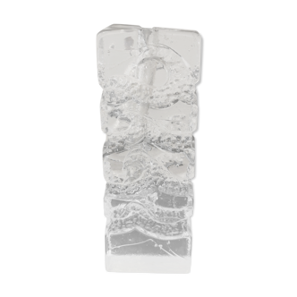 Vase pique fleur bougeoir en verre  style brutaliste Vintage