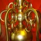 Dutch chandelier in solid bronze with 6 light arms, early 20th century.