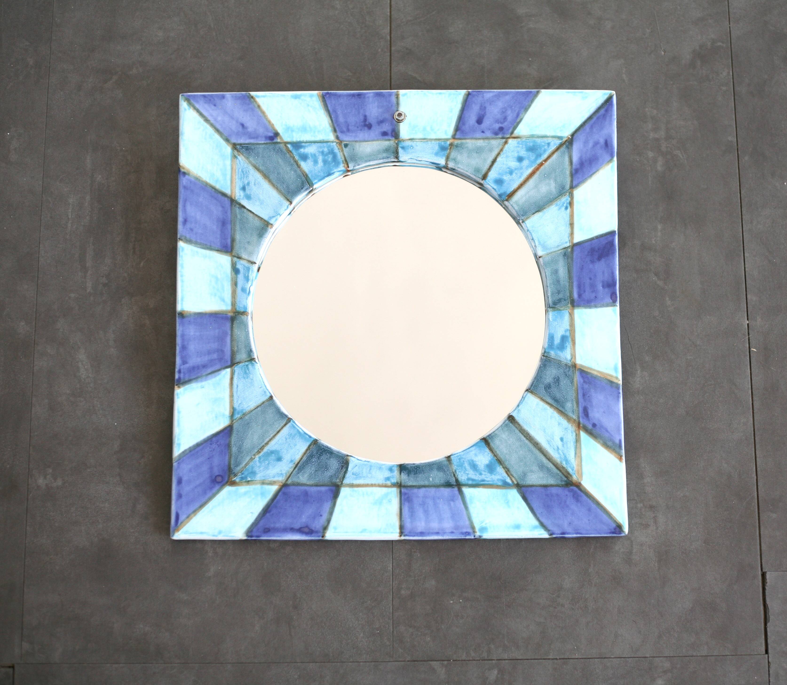 vintage ceramic mirror and design, 1970s