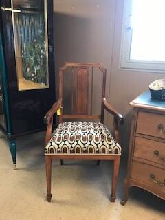 Art Deco armchair, authentic, wooden armrests