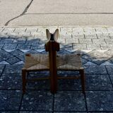 paire de chaises pour enfant vintage paillés 1950