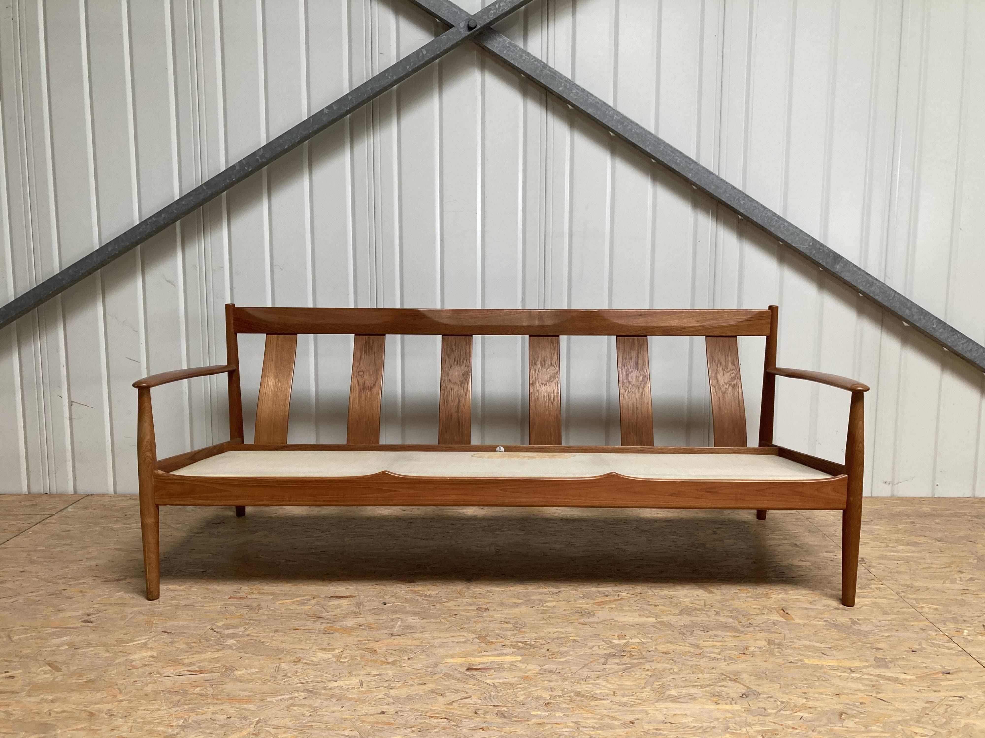 Grete Jalk for France & Son Teak Leather Sofa