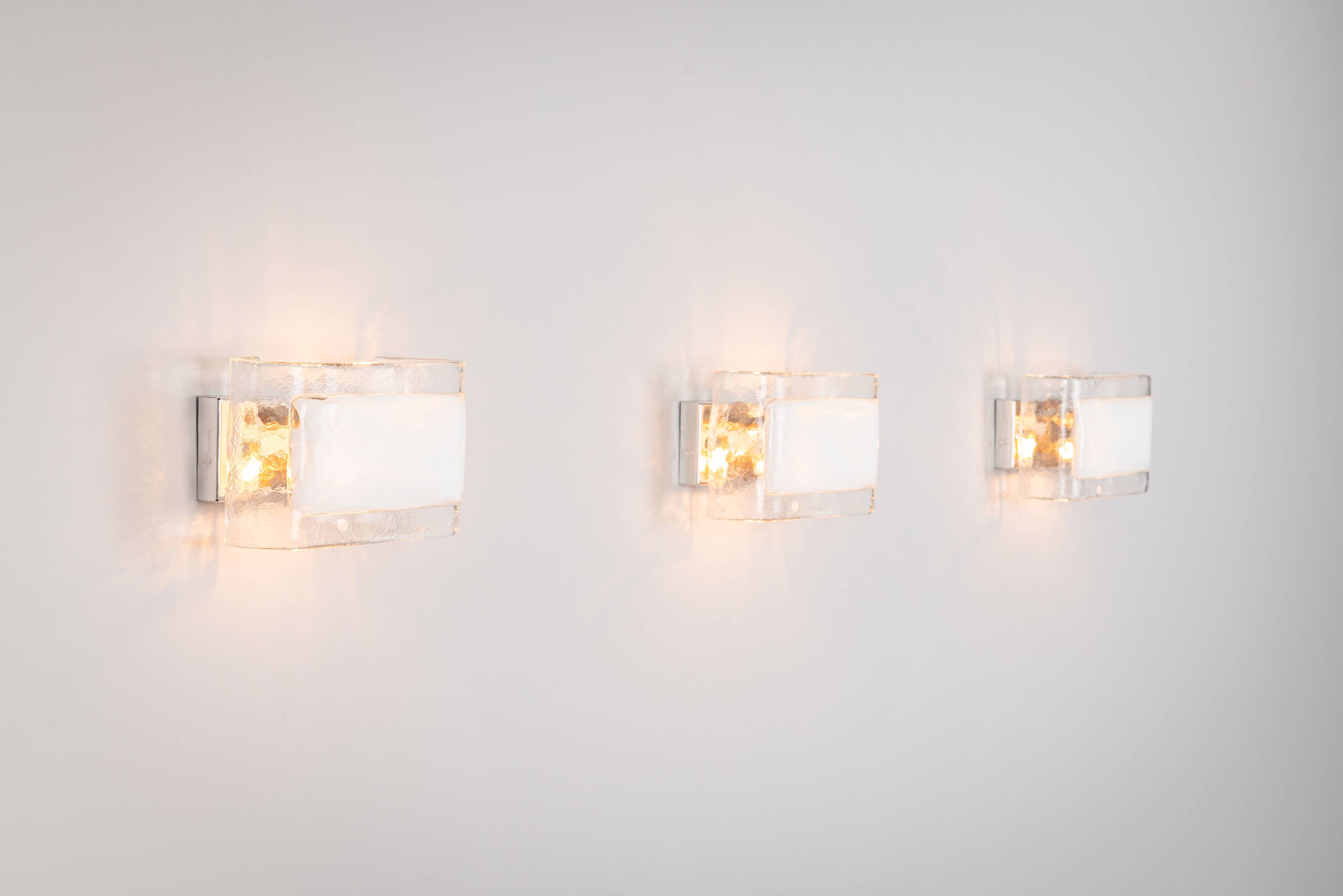 Set of three La Murrina wall lamps in Murano glass