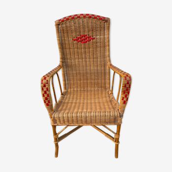 Vintage wicker armchair