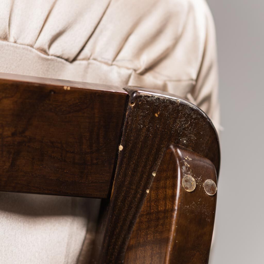 Armchair in beige fabric 70s vintage modern