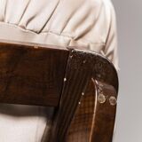 Armchair in beige fabric 70s vintage modern