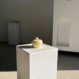 Glazed light yellow ceramic terrine