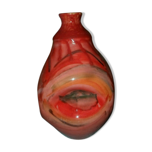 Vase orange rouge céramique