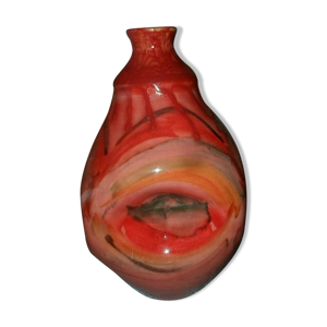vase orange rouge céramique