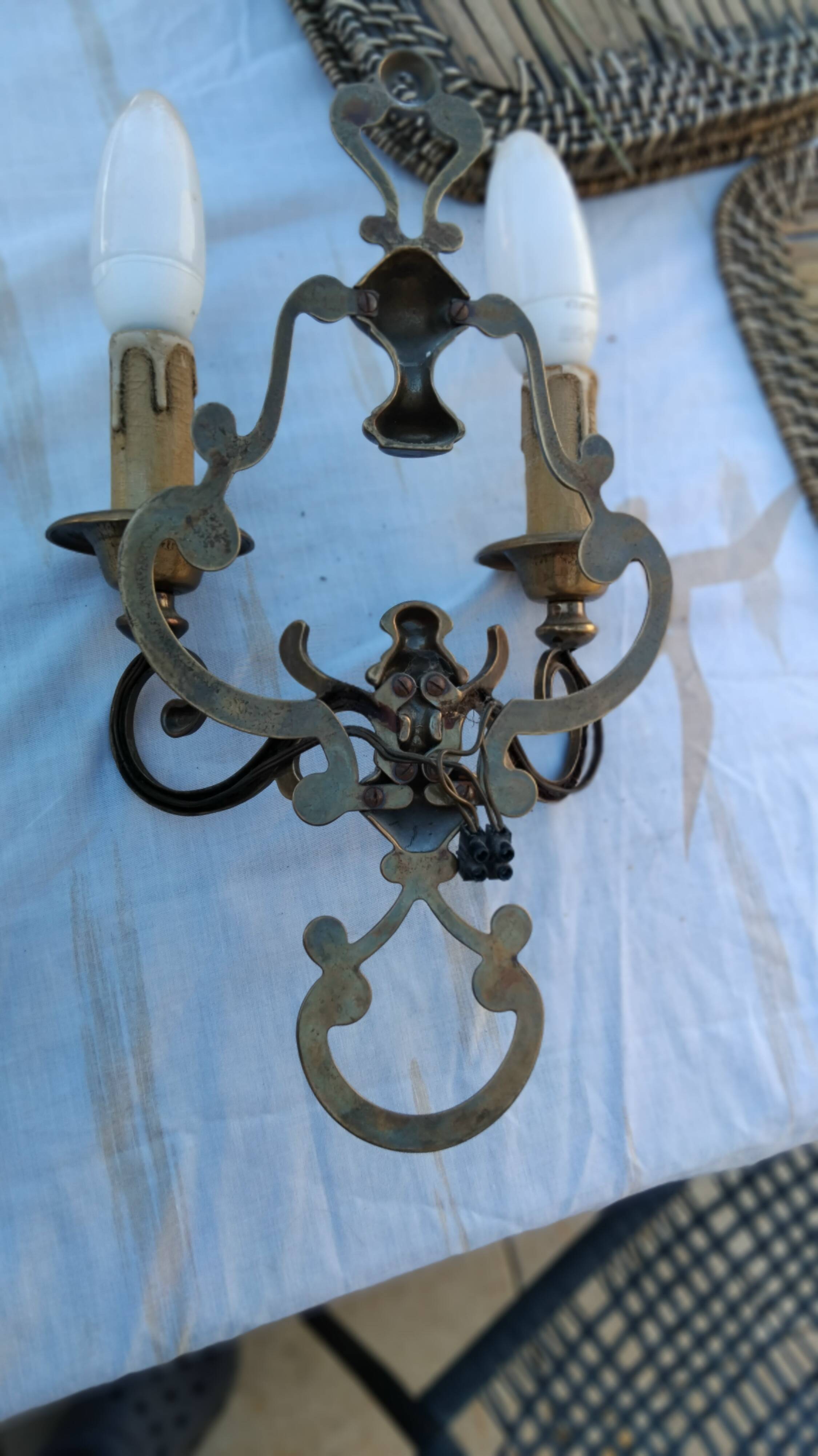 Paire d'applique bronze vintage