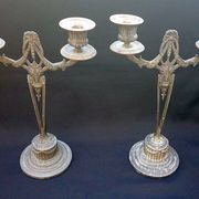 WMF Antique Art Nouveau Candlestick Pair Jugendstil  Germany