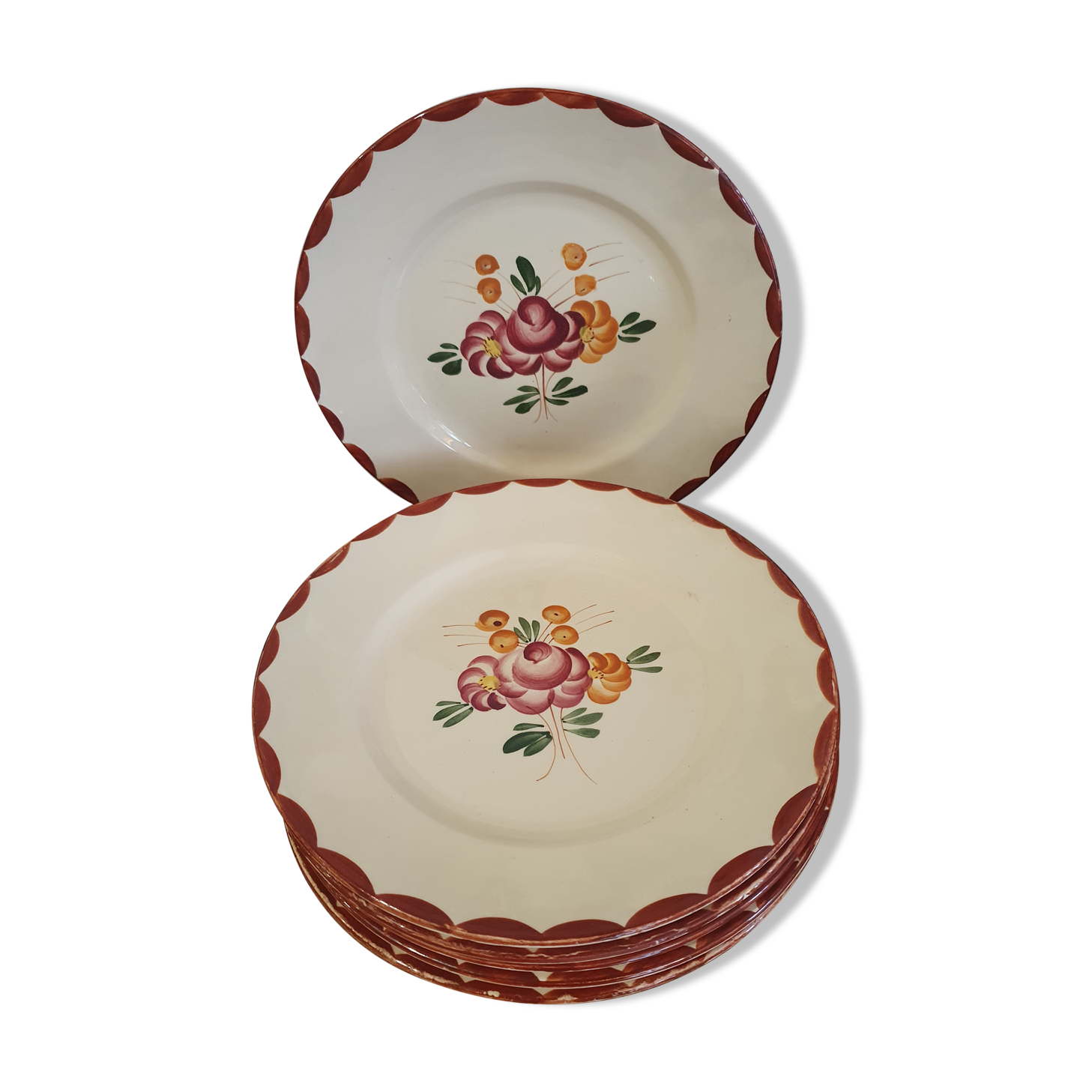 6 flower dessert plates