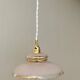 Pendant lamp, antique lampshade in white and gold granite glass