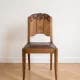 Lot de 6 chaises Art Déco en bois et cuir