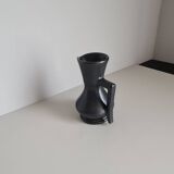 Modernist pitcher in black ceramic / handcrafted / vintage / France / 60s / mid-century / 20th century / kergonan