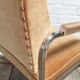 Chaise de bureau pivotante restaurée velours ocre