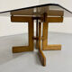Vintage coffee table in wood and smoked glass, Scandinavian design, 70s