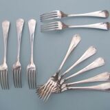 10 Christofle silver metal forks