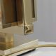Philippe Cheverny large brass lamp with eglomisé glass, France 1970s