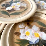 Assiettes à dessert en céramique MBFA Pornic , années 70