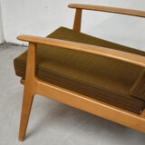 Paire de fauteuils scandinaves kaki, 1960