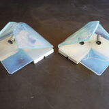 Pair of opalescent glass sconces by Carlo Nason