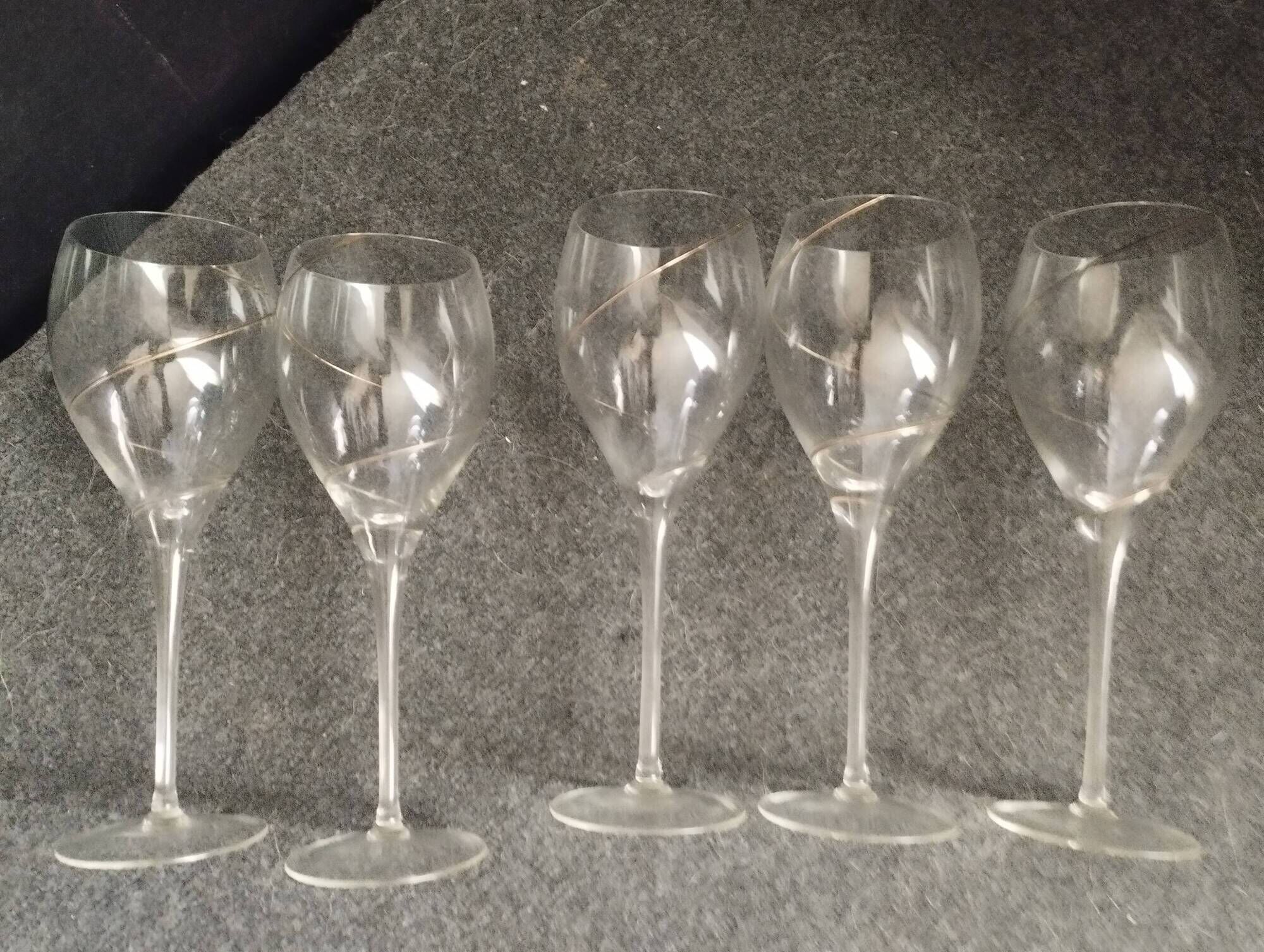 set of 5 crystal wine glasses by Anna Ehrner
