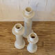 Set de trois bougeoirs en tadelakt blanc