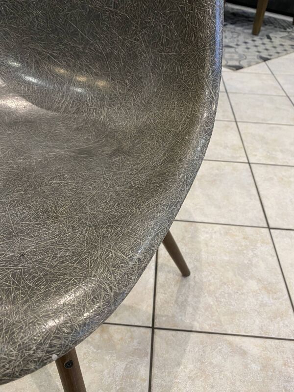 Chaise dsw fibre elephant grey gris dowel noyer eames herman miller vintage