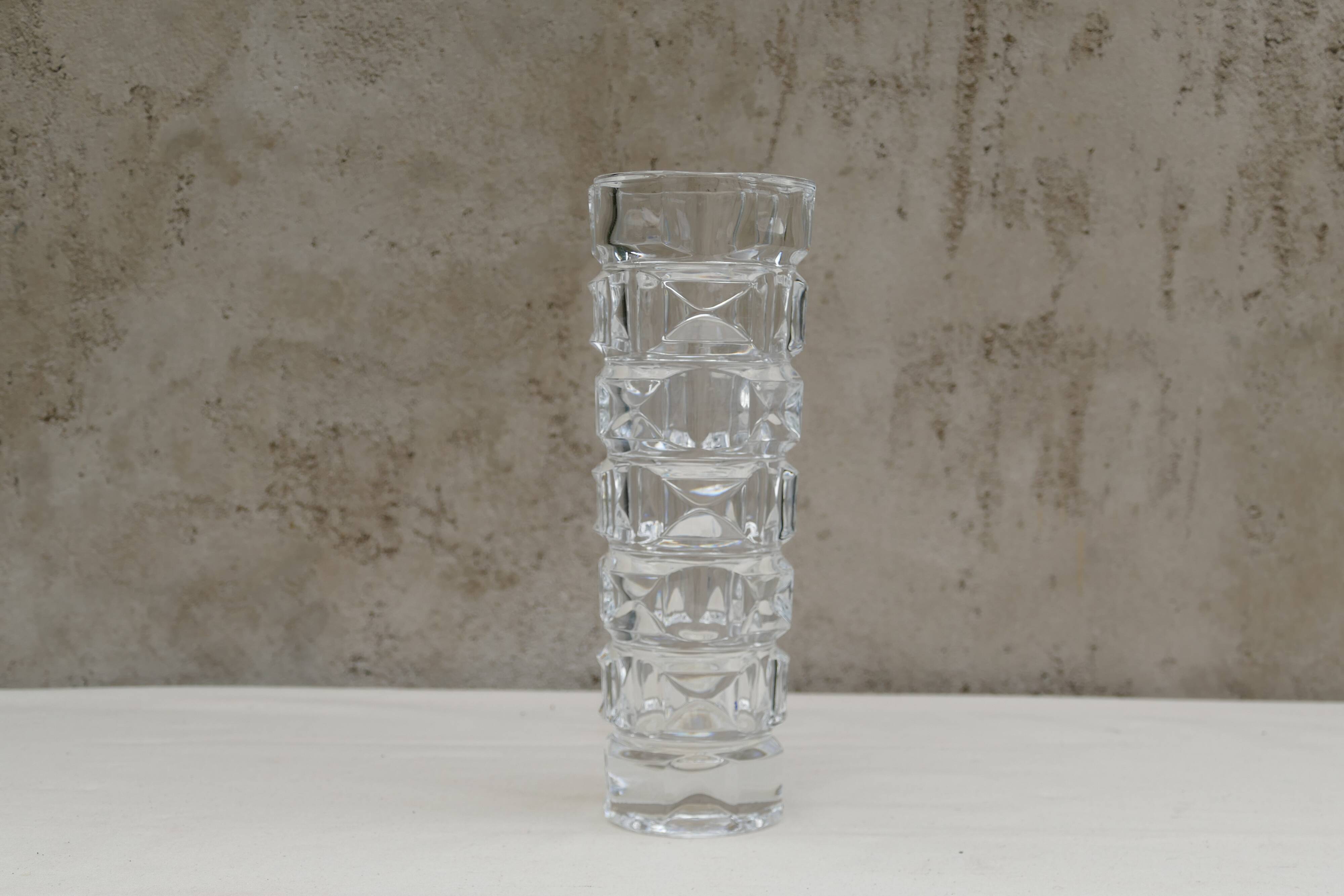 Geometric glass and crystal vase