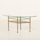 Table en verre et laiton de style italien des années 1970, inspirée par Gio Ponti.