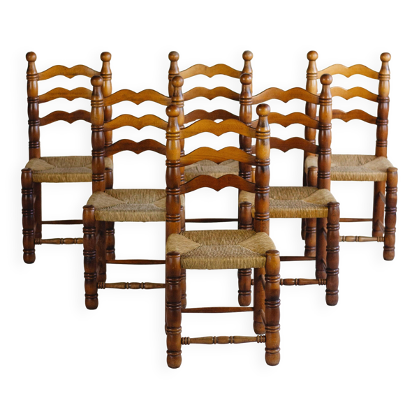 Lot de 6 chaises style Dudouyt, 1950 — Beyit