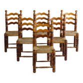 Lot de 6 chaises style Dudouyt, 1950