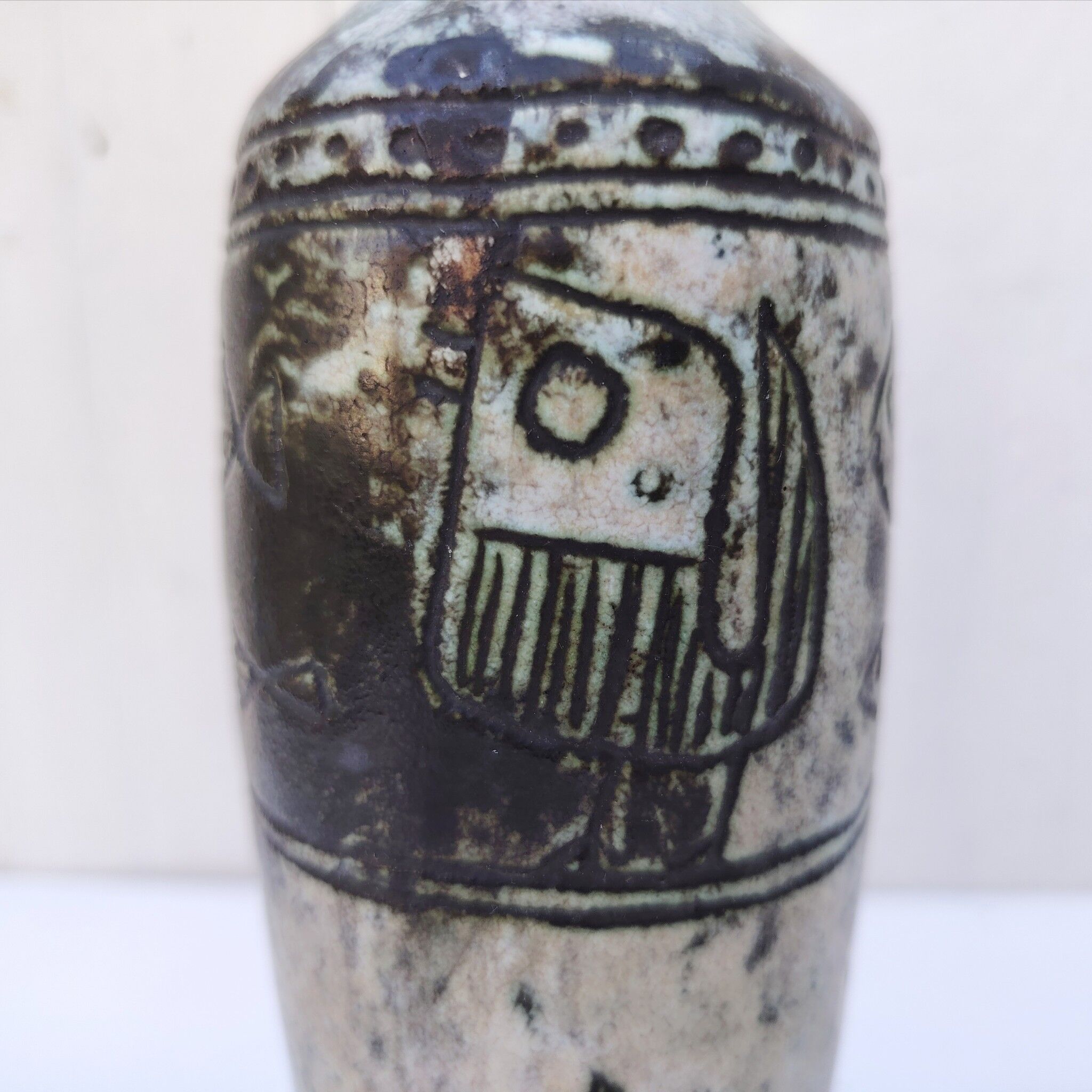 Amphora soliflore vase, ceramic by Jacques Blin