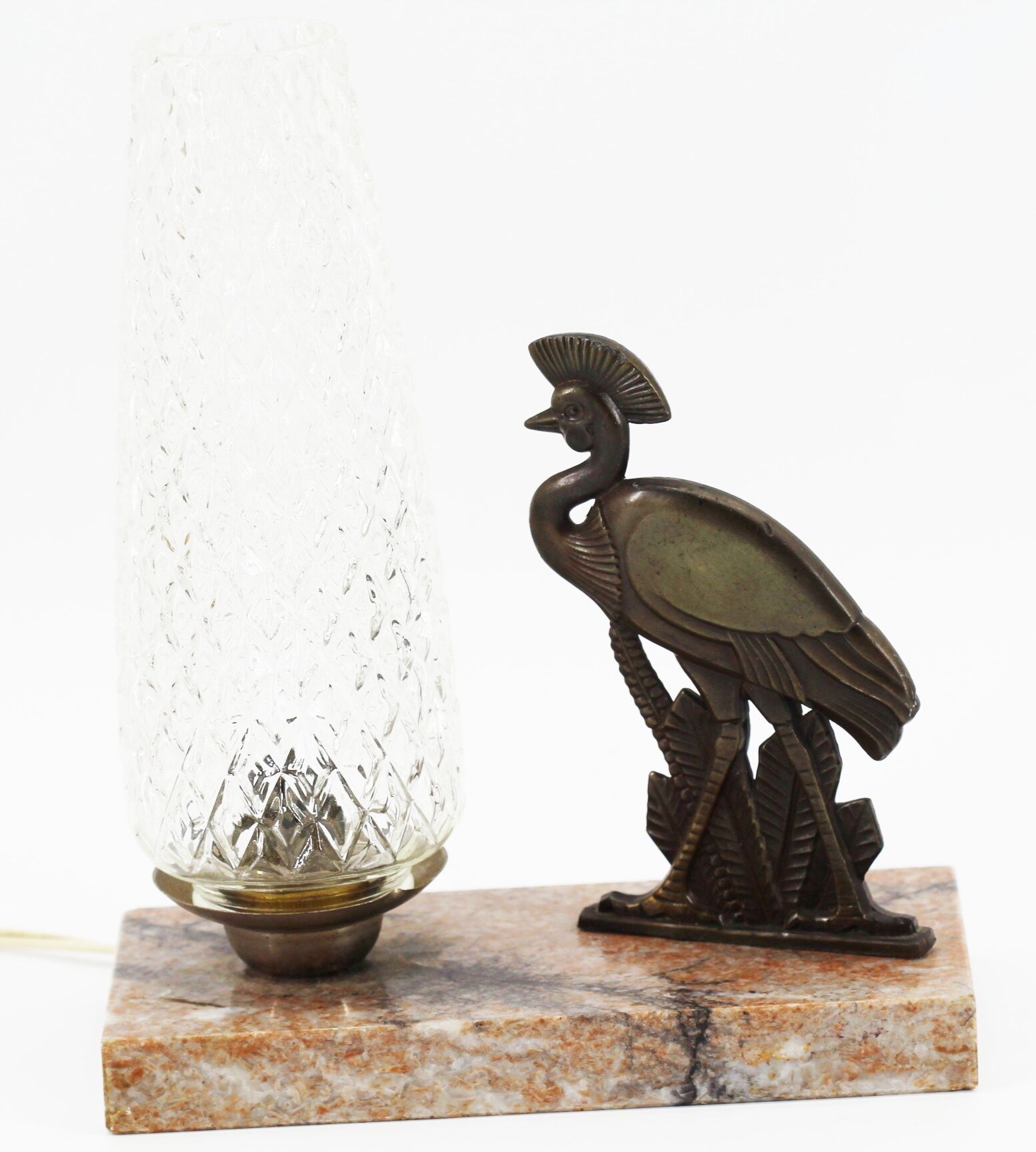 Lampe art déco  marbre emeu
