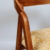 Oak wood Dining Chairs Yellow Vintage Upholstery, personalize option, HoReCa spaces