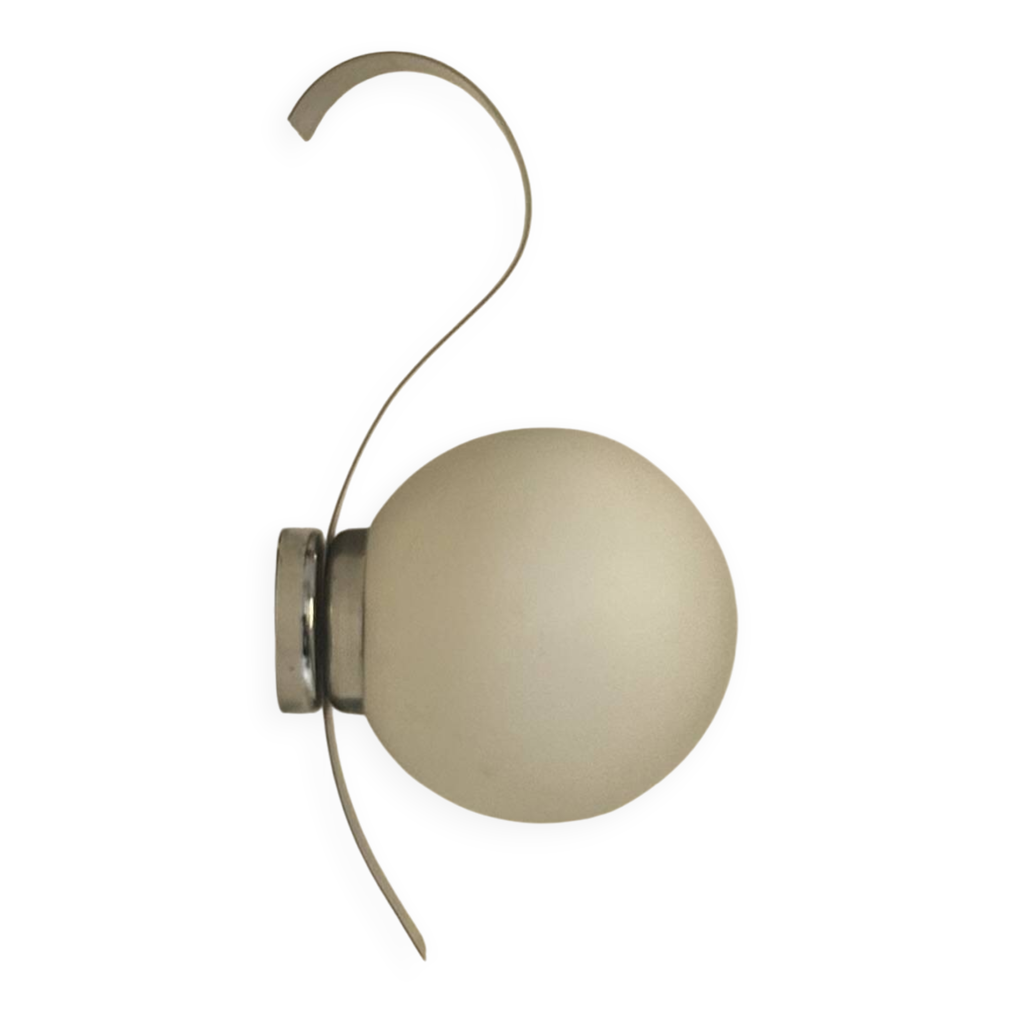 Vintage wall light, opaline glass and brushed metal, France, 1960