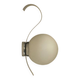 Vintage wall light, opaline glass and brushed metal, France, 1960