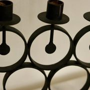 Candélabre vintage en métal avec revêtement noir